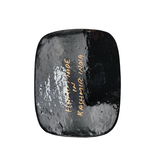 Handcrafted Blue & Gold Floral Kashmiri Papier-Mâché Decorative Box - Picture 3 of 4